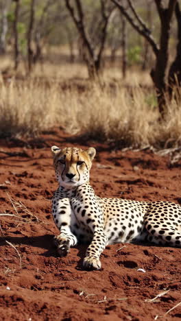 cheetah resting in the savanna