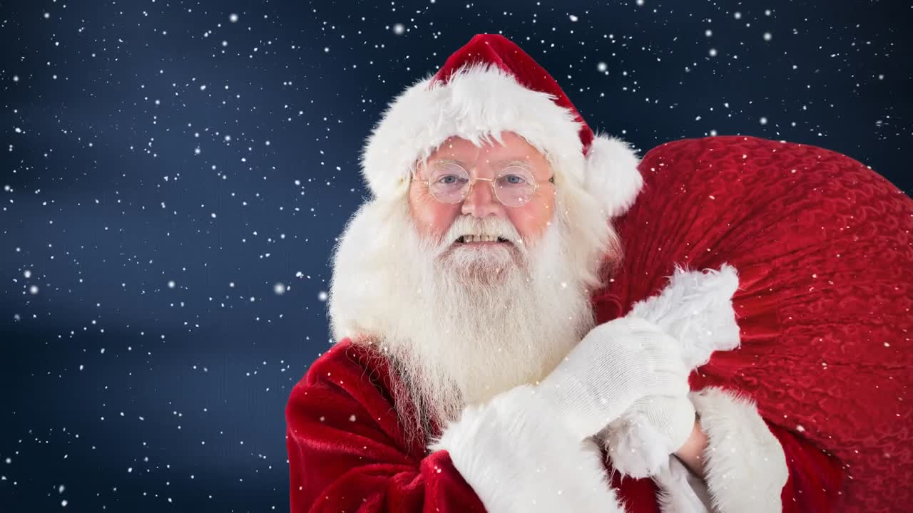 산타 클로즈와 함께 내리는 눈