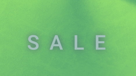 animation of sale text over vibrant green background