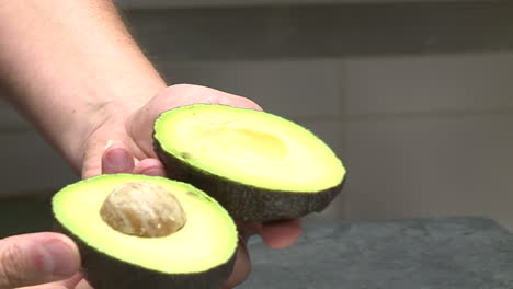 preparing avocado halves