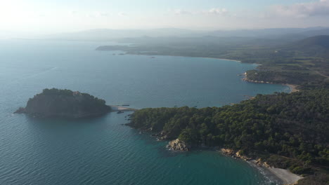 aerial view of mediterranean sea empty fort de bregancon france