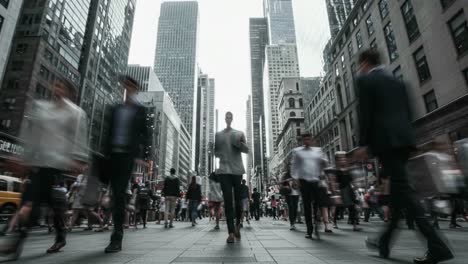 busy city street with office workers