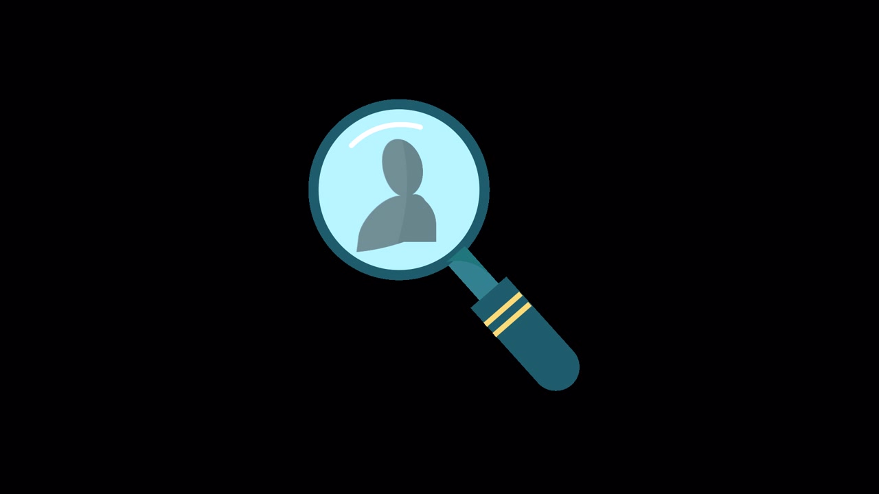 Animated Magnifying Glass Searching for a Person Icon