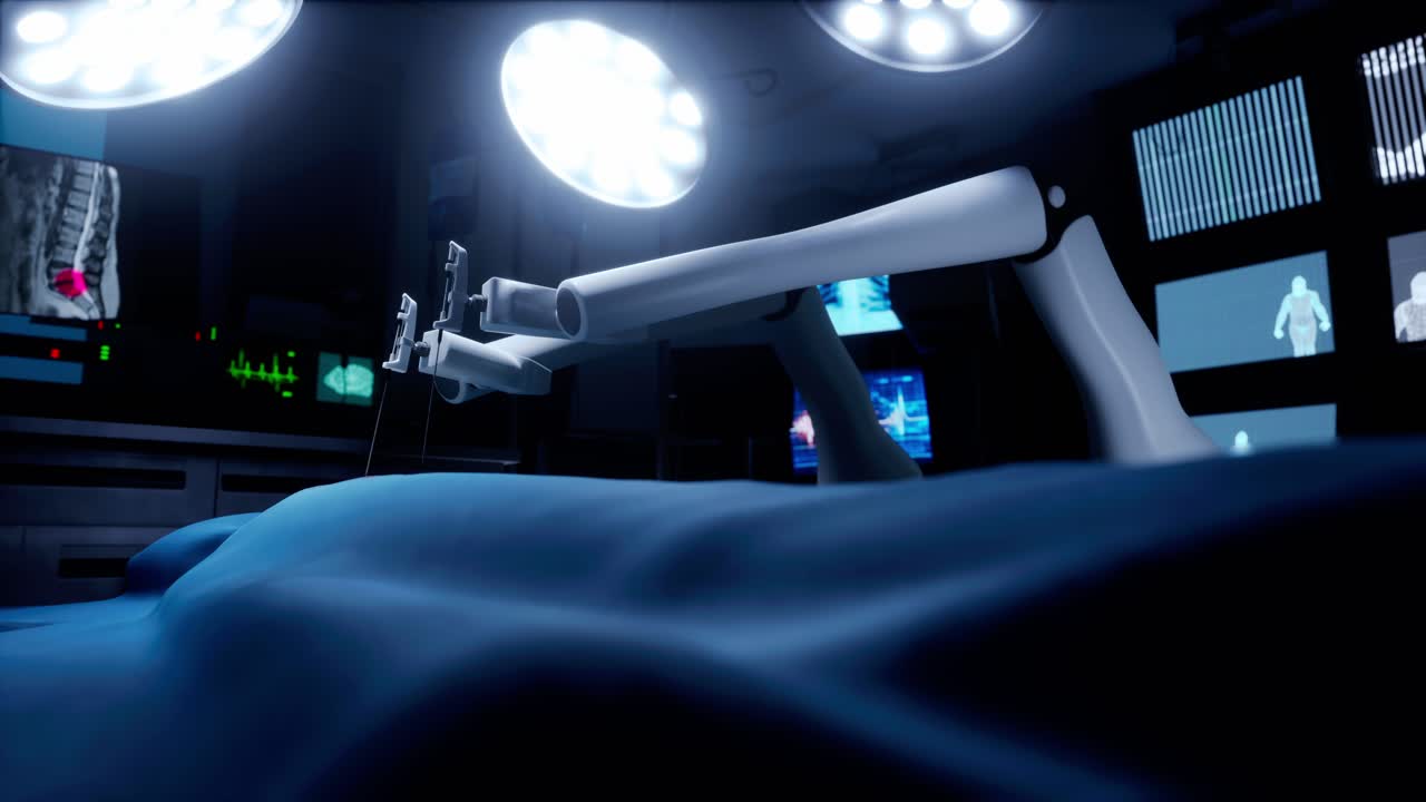 cirugía robótica en una sala de operaciones