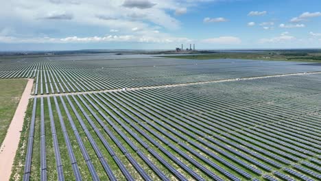 solar farm aerial establishing shot