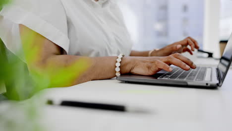 hands, woman and laptop keyboard for business