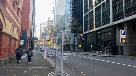 pedestrians walking near parking meters and crosswalk