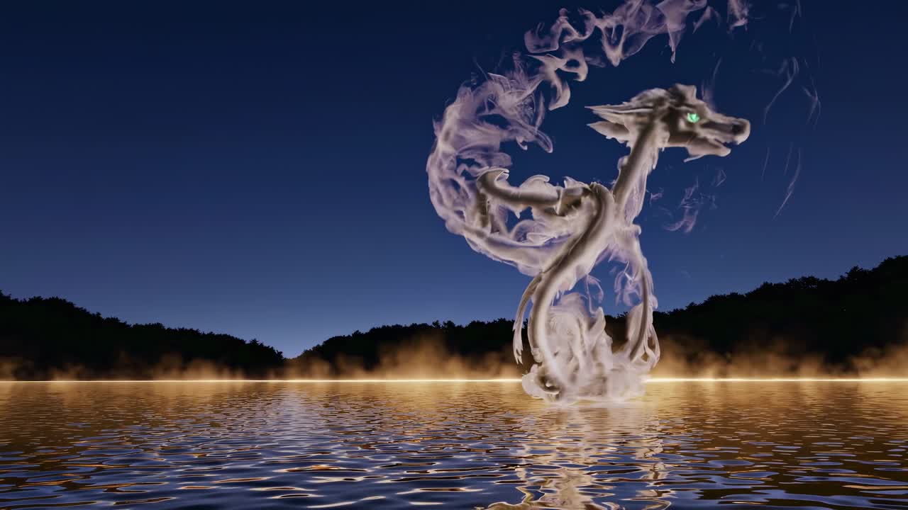 Spectacular Misty Figure Over Tranquil Lake
