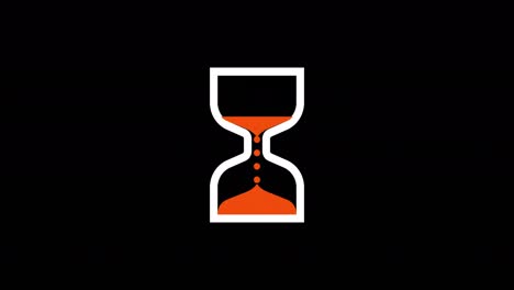 hourglass loading cursor animation loop animation. hourglass loader. 4k resolution animation on black background.