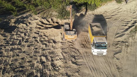 construction machinery working in sand