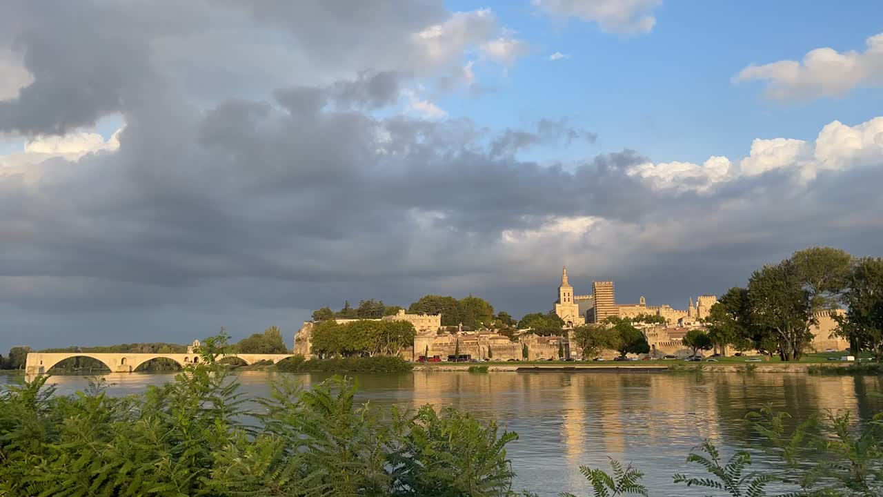 Timelapse of Avignon in France before sunset