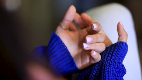 close-up of a girl praying with her hands