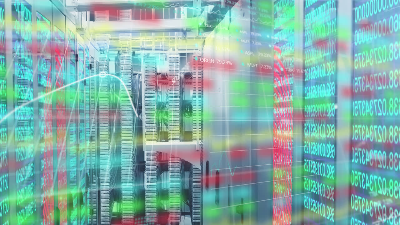 procesamiento de datos financieros y bursátiles contra la sala de servidores informáticos