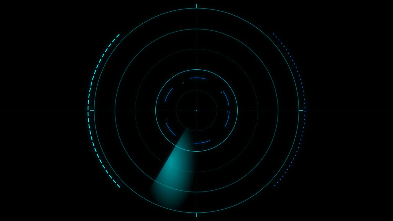 Schermo radar digitale con scansione a raggio rotante