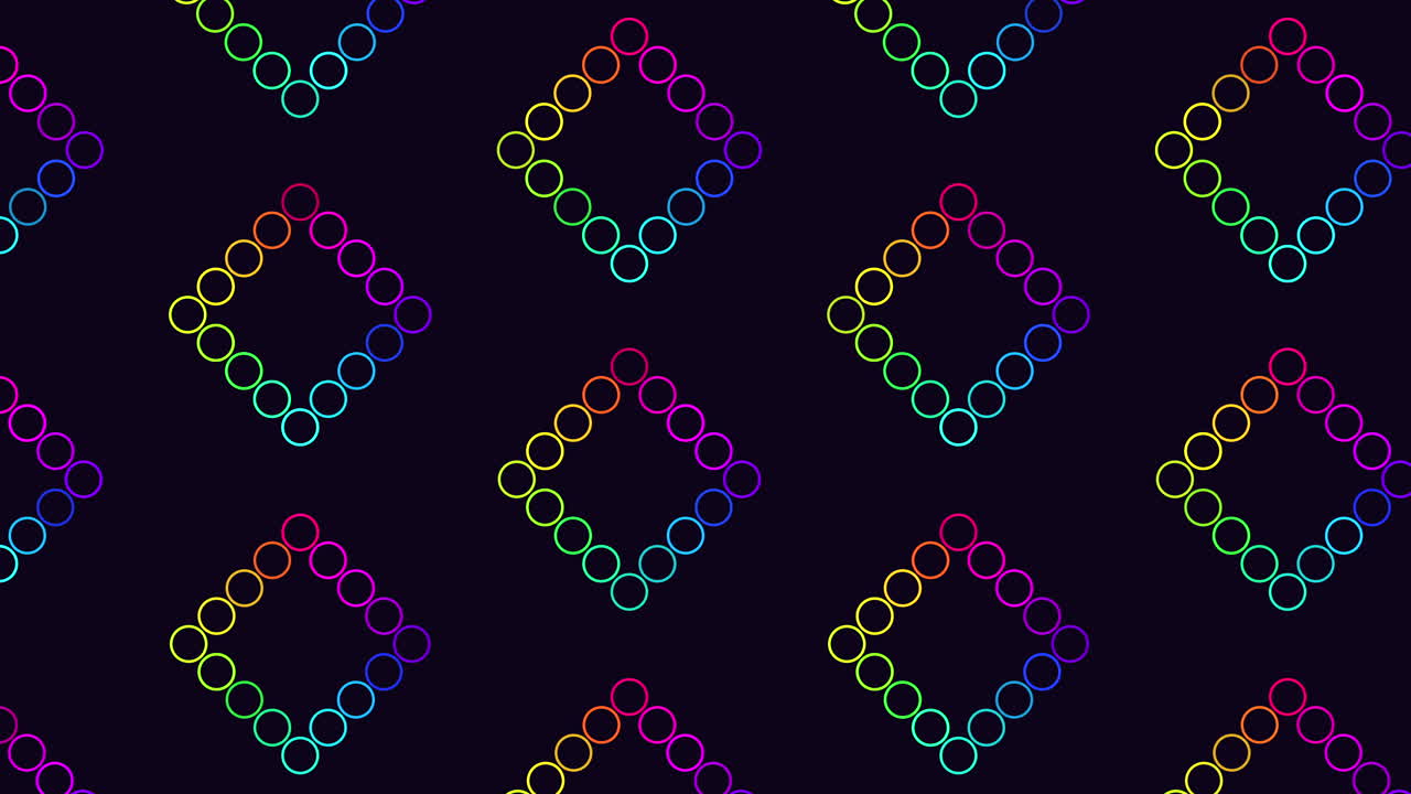 patrón de cubos de anillos de arco iris en degradado negro.