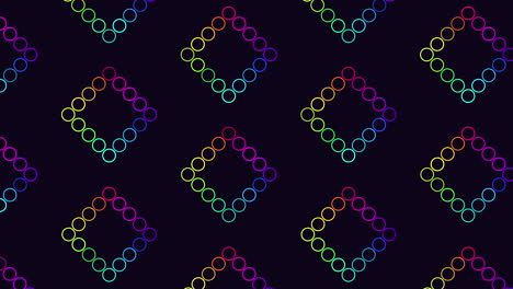 patrón de cubos de anillos de arco iris en degradado negro.