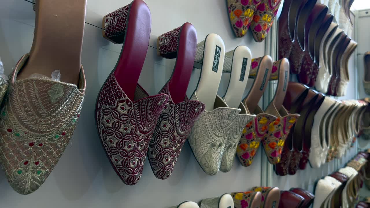 Shoes in Exhibition of Self-Help Group Showcase, Kashmir's Art, Craft and decorated Buildings festival art and craft of Kashmir
