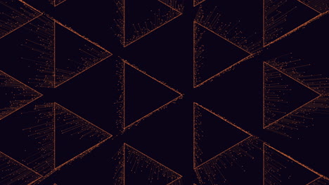 futuristic triangles pattern with motion small neon glitters