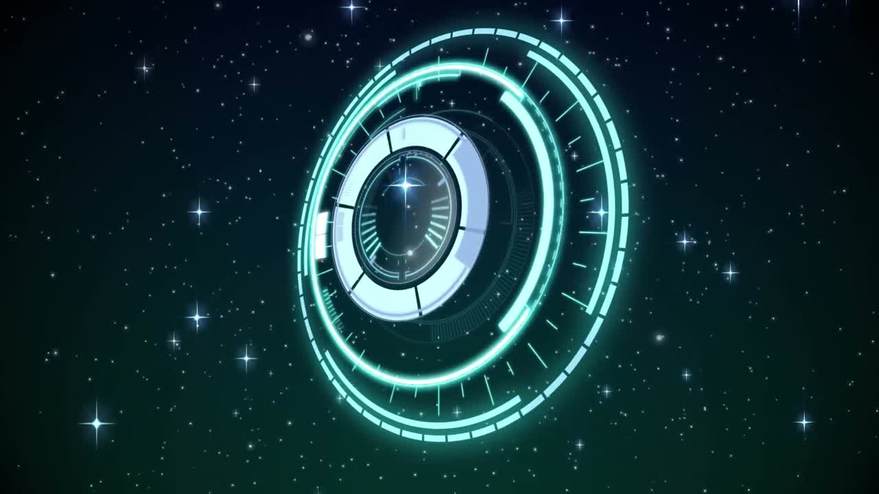 animación de la cerradura de la caja fuerte girando sobre estrellas brillantes sobre fondo negro