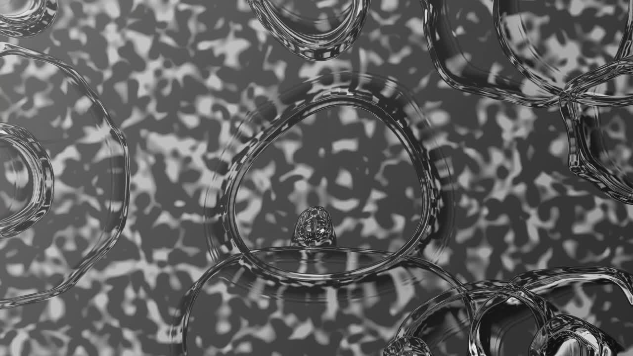 Forme Liquide Astratte Monocromatiche che si Espandono e si Fondono