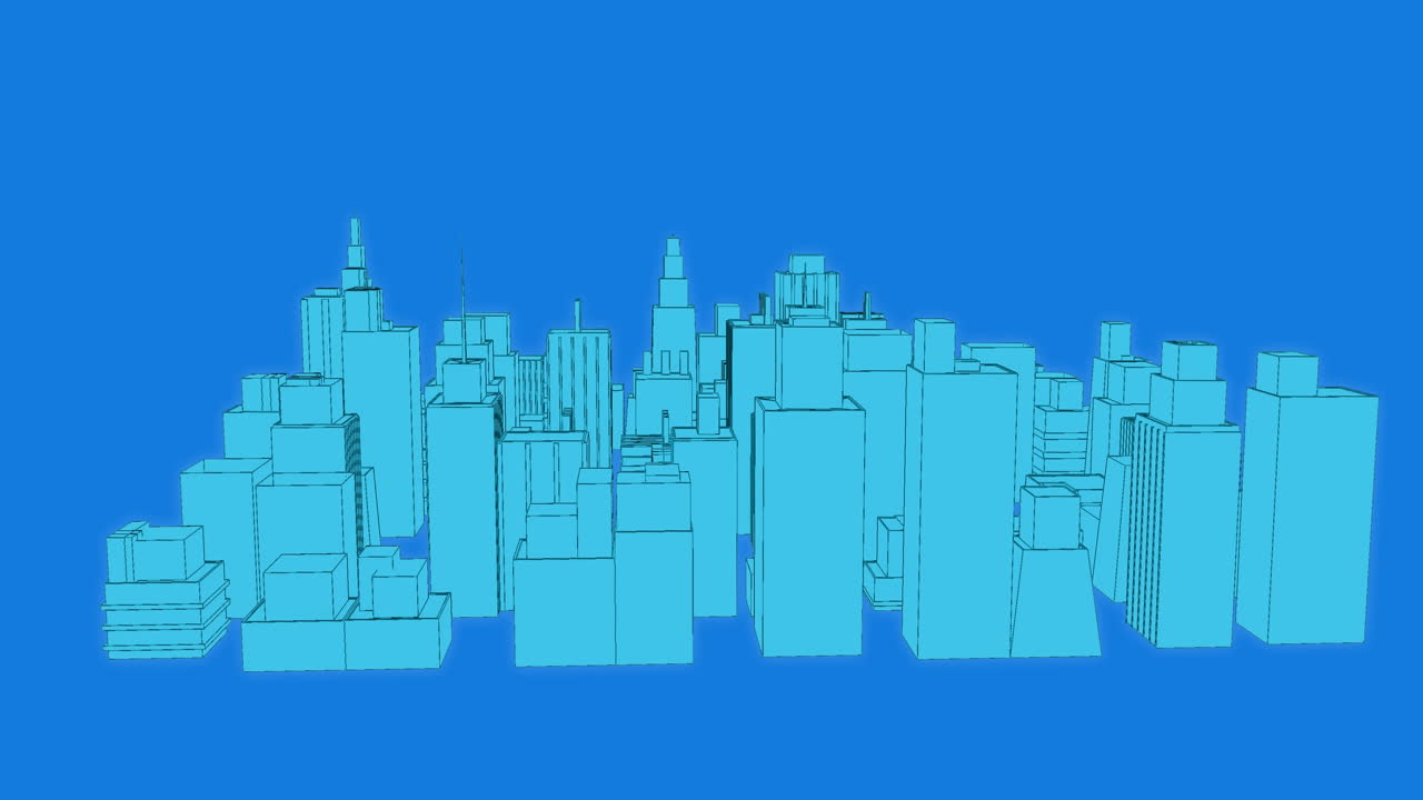 Edifici virtuali in una città