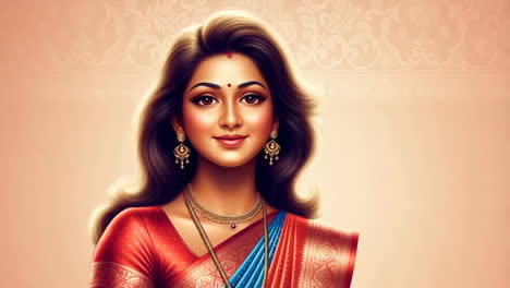 portrait of a beautiful indian woman in traditional attire