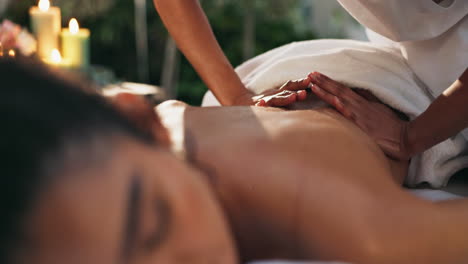 relaxing back massage at a spa