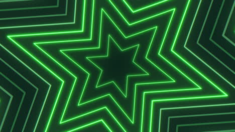 místico neón noche estrellada vibrante patrón de estrella verde en el negro oscuro