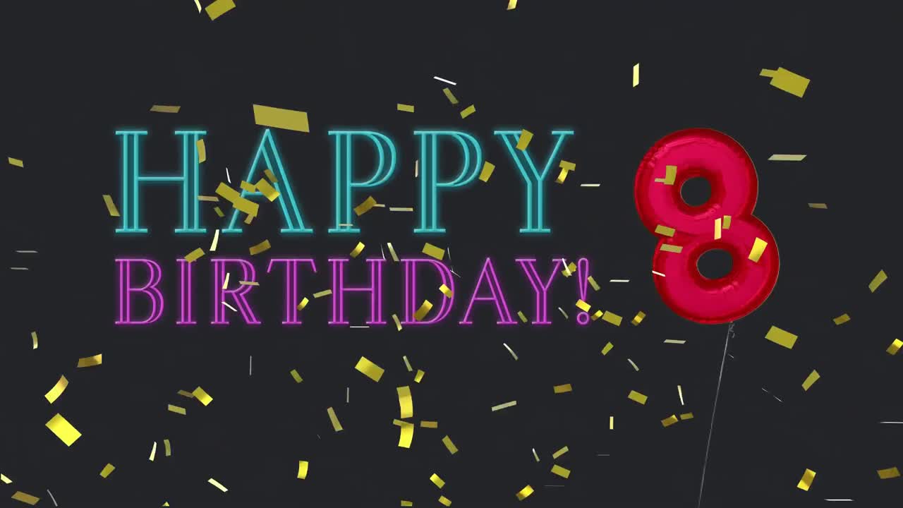 felicitación por el octavo cumpleaños.