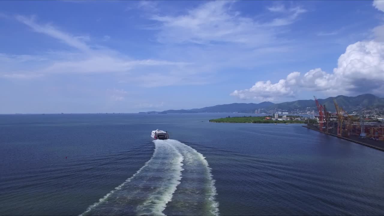 Ferry Leaving Port Of Spain For Tobago
