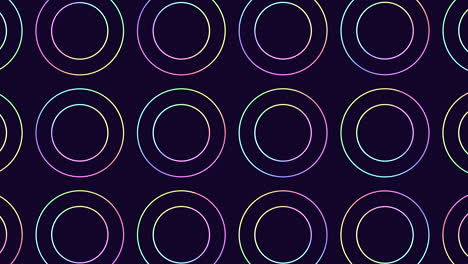 Motion rainbow rings and circles pattern