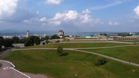 flying over plaine d'abraham in quebec