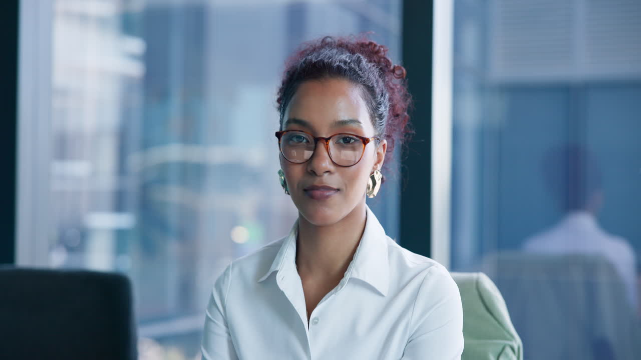 Professional Businesswoman Smiling in Office