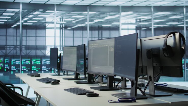 sala de controlo de computadores moderna