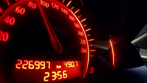 car dashboard with speedometer