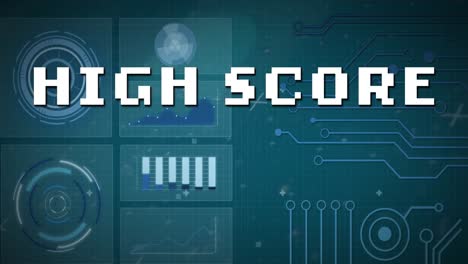 Animation-Von-High-Score-Text-über-Scope-Scannen-Und-Datenverarbeitung