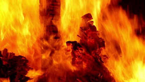 detail of a bonfire.