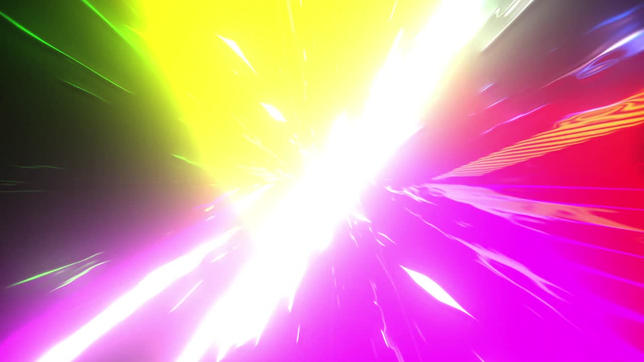 Animation of colourful tunnel moving over black background