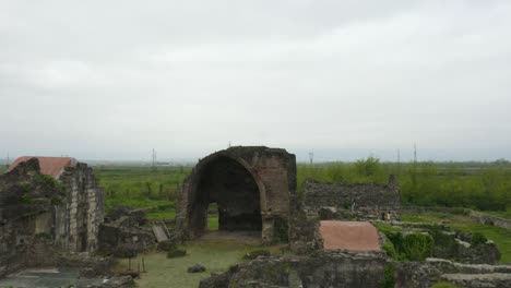 Drone-Flight-Over-Palace-Of-Geguti-In-Kutaisi,-Georgia