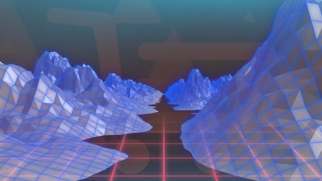 animación de montañas en movimiento en el espacio digital