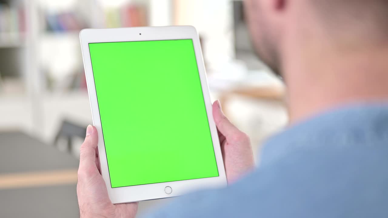 usando la tableta con pantalla verde, la llave de croma