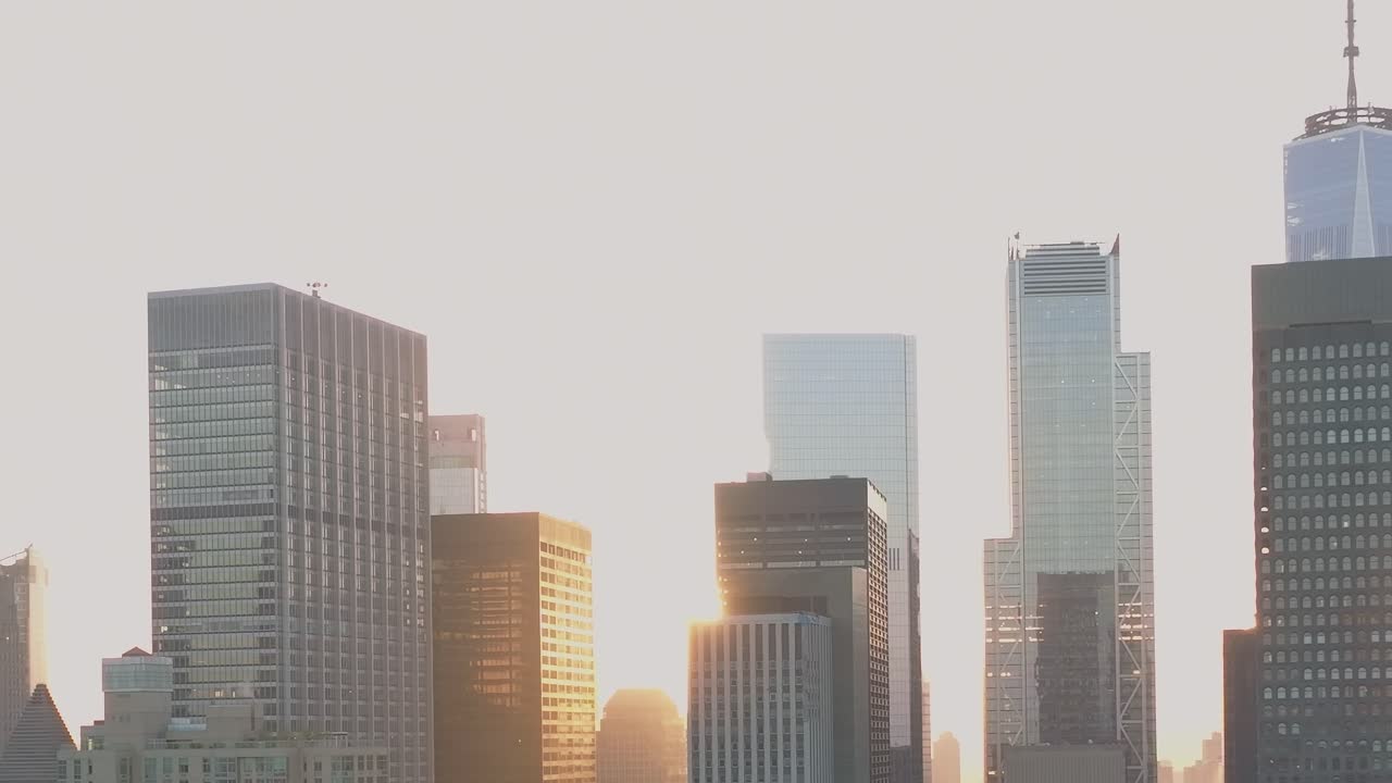 Skyline de paisaje urbano con rascacielos