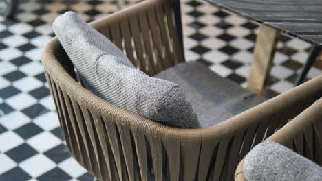 outdoor patio chairs with grey cushions