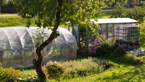 small outdoor greenhouse farming and gardening; backyard projects.