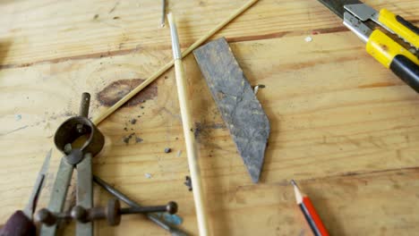 various tools on wooden table 4k