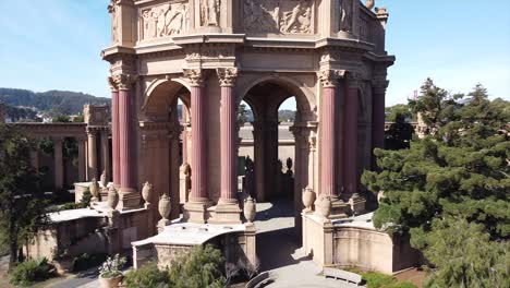 the palace of fine arts in the marina district of san francisco, california, is a monumental structure.