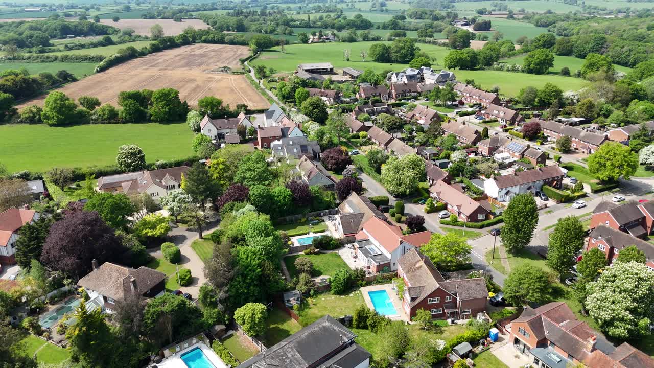 Large houses Stock Village in Essex UK drone,aerial
