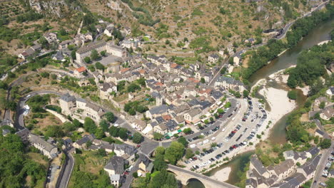 sainte-enimie les plus beaux villages de france aerial shot sunny day