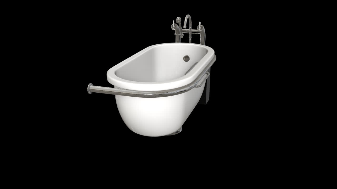 White Oval Bathtub with Chrome Fixtures