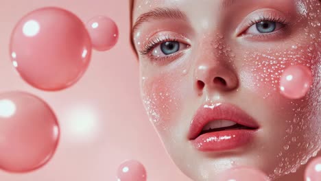 pink dreamy beauty portrait